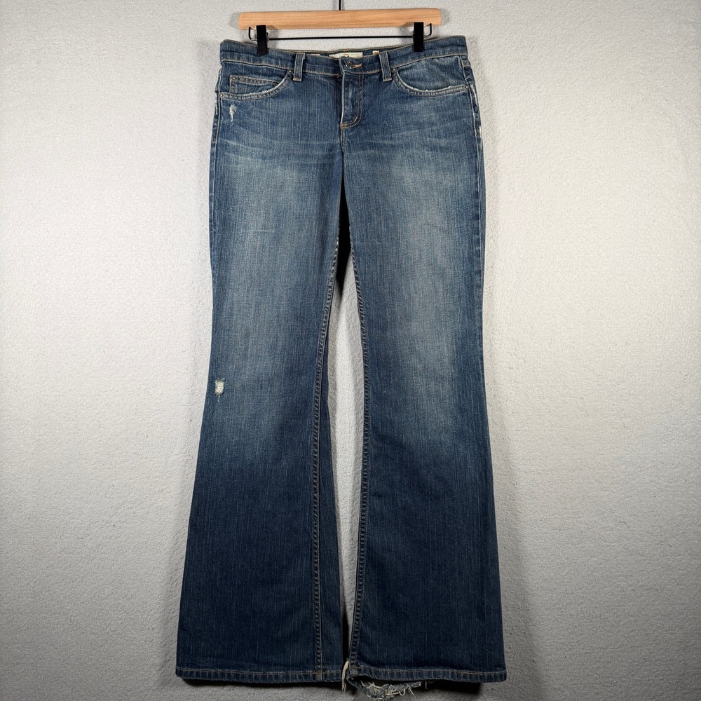Vintage Juicy Couture Jeans Womens 30 Blue Distressed Flare Bootcut Denim USA